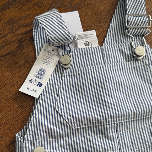 Jacadi White and Blue Striped Kids Matching Set - Size 12-18m - Picture 2 of 5